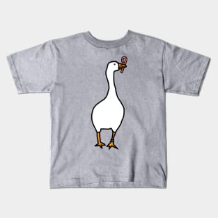 White Goose Steals Christmas Candy Cane Kids T-Shirt